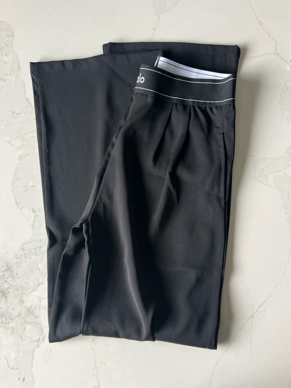 Black Athletic Pants with Elastic Waistband